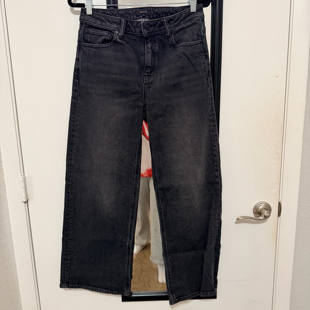 Quince Charcoal Denim Wide Leg Jeans